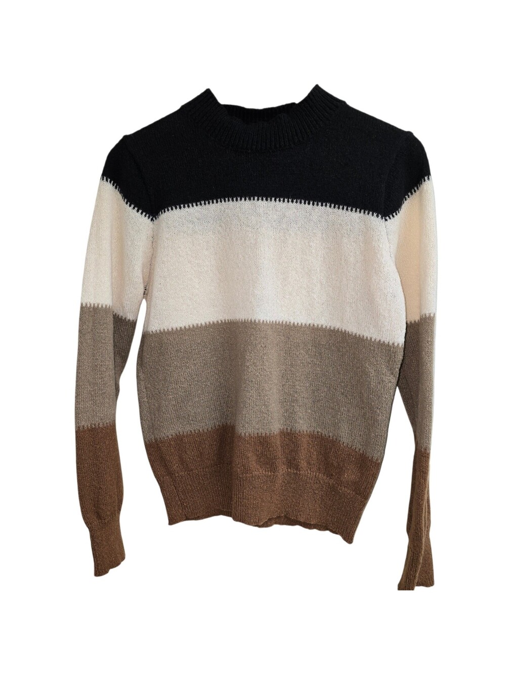 Emery Rose Women's Color Block Crew Neck Sweater Size L
